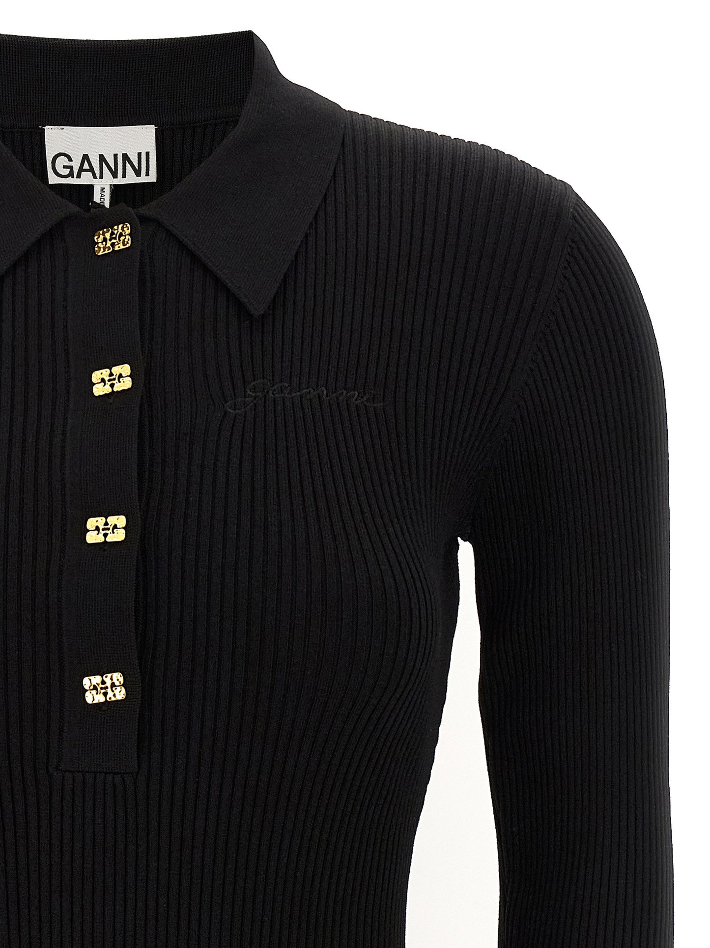 Ganni Melange Rib Knit Mini Dress