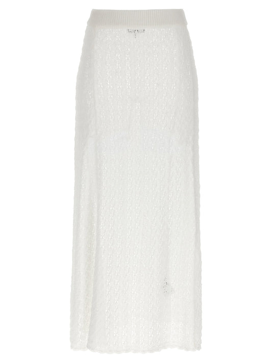 Ganni Shiny Pointelle Knit Skirt