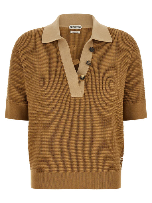 J.w.anderson Waffle Stitch Polo Shirt