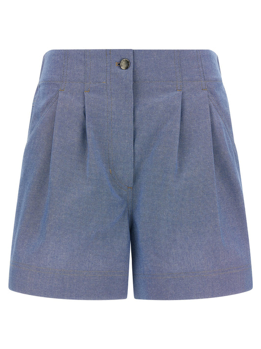 Moncler Grenoble Chambray Cotton Shorts