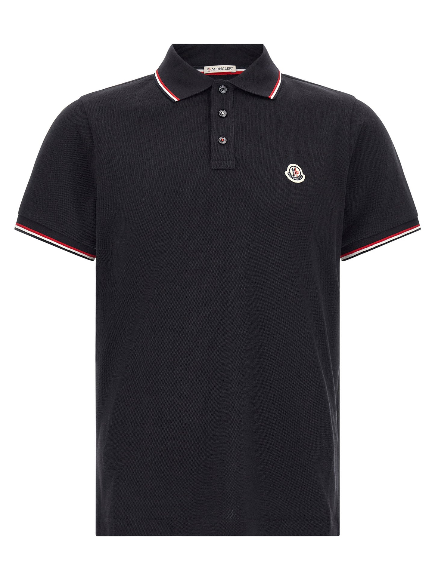 Moncler Tricolor Trim Polo Shirt