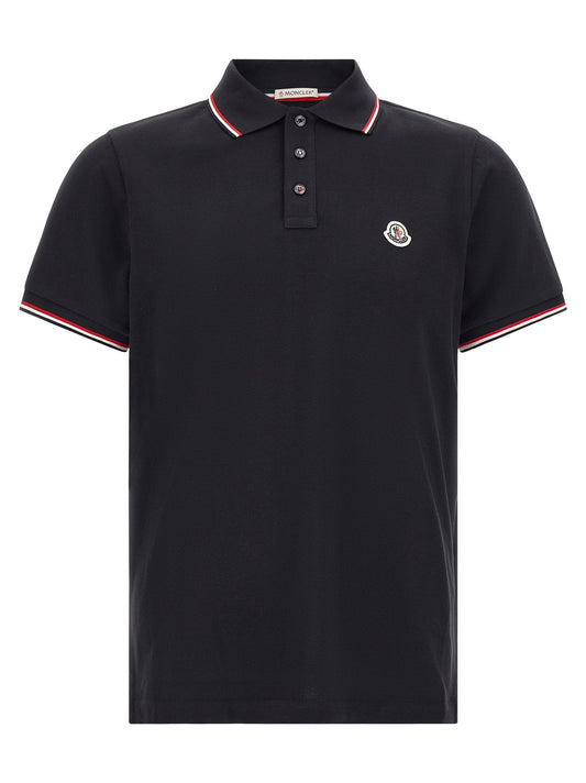 Moncler Tricolor Trim Polo Shirt