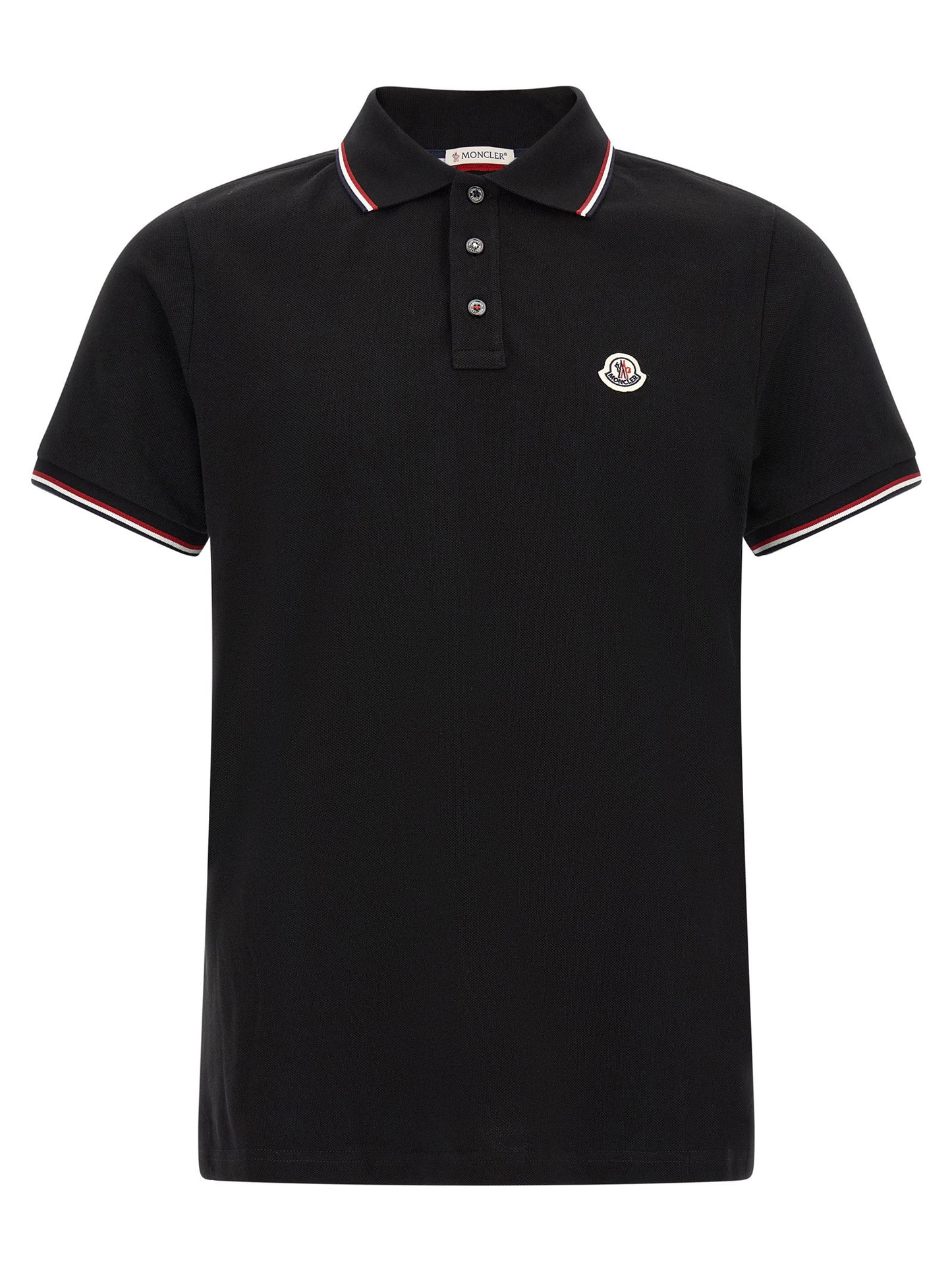 Moncler Tricolor Trim Polo Shirt