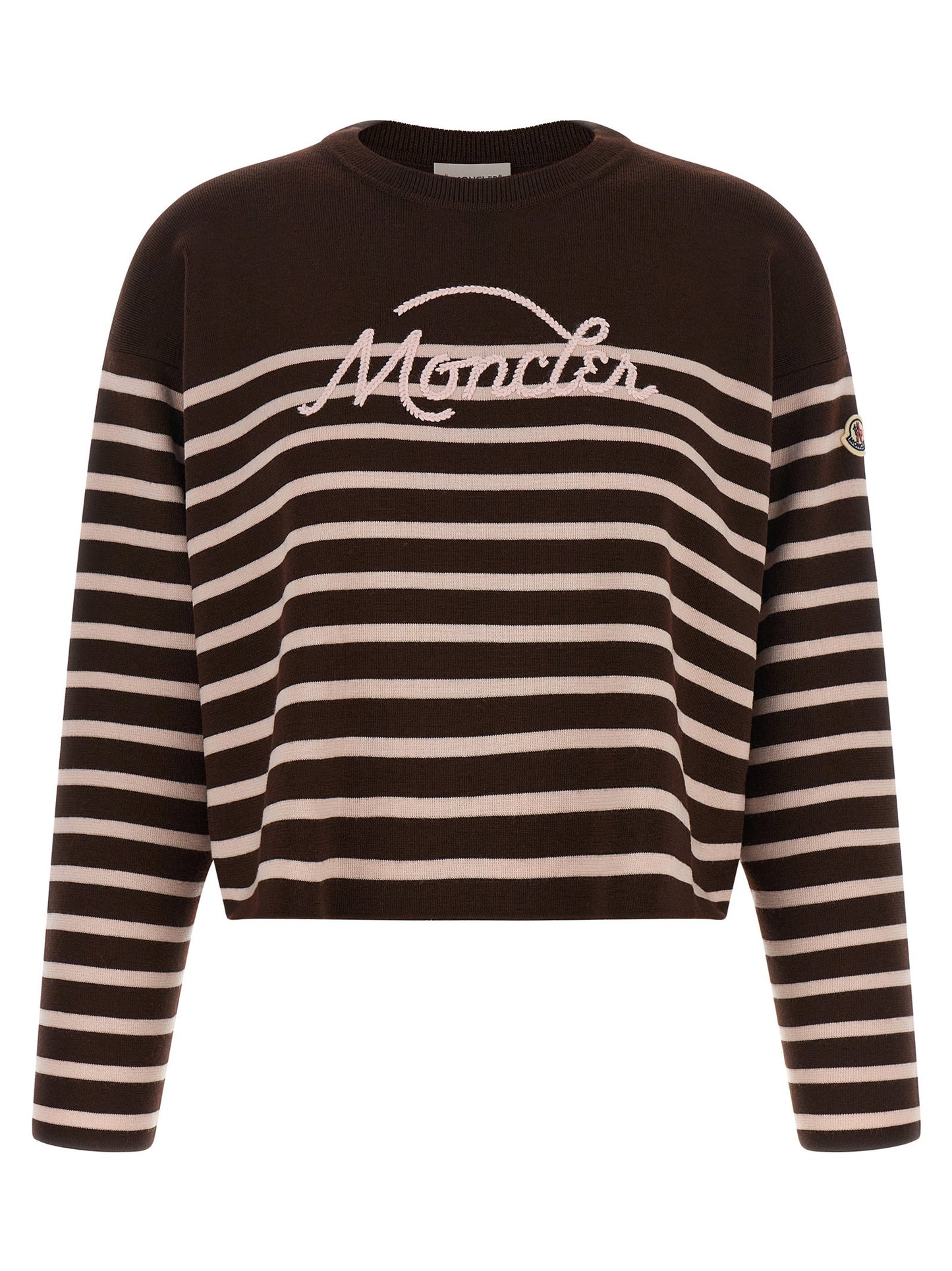 Moncler Striped Sweater With Embroidery