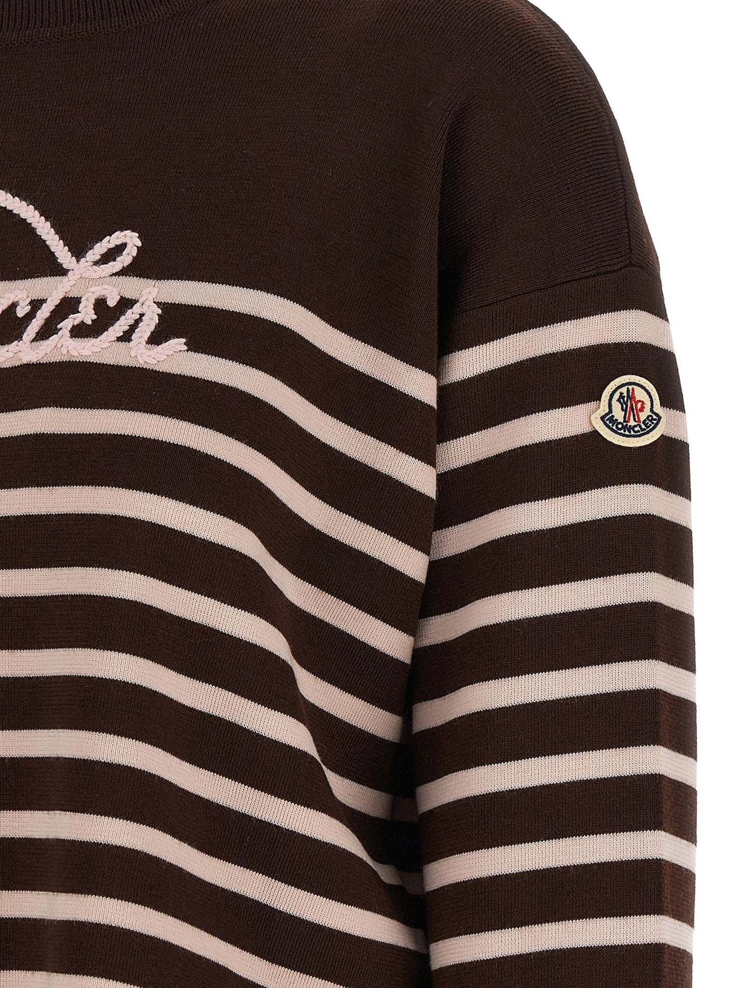 Moncler Striped Sweater With Embroidery