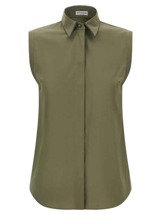 Brunello Cucinelli Shiny Trim Shirt