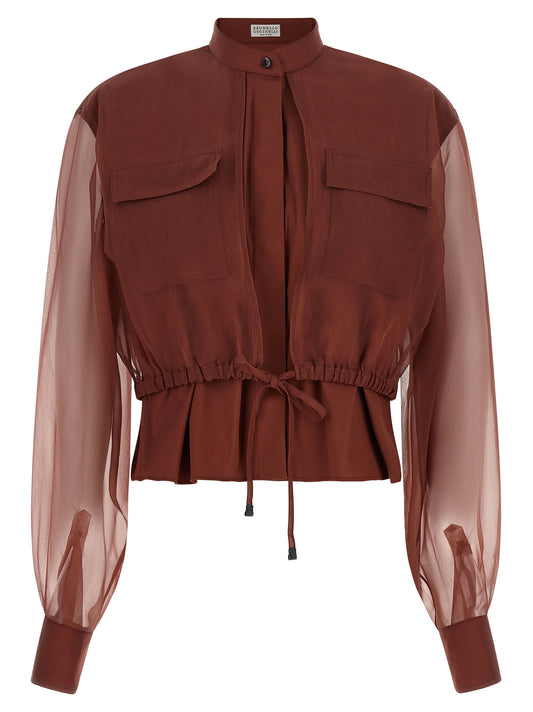 Brunello Cucinelli Silk Sleeves Blouse