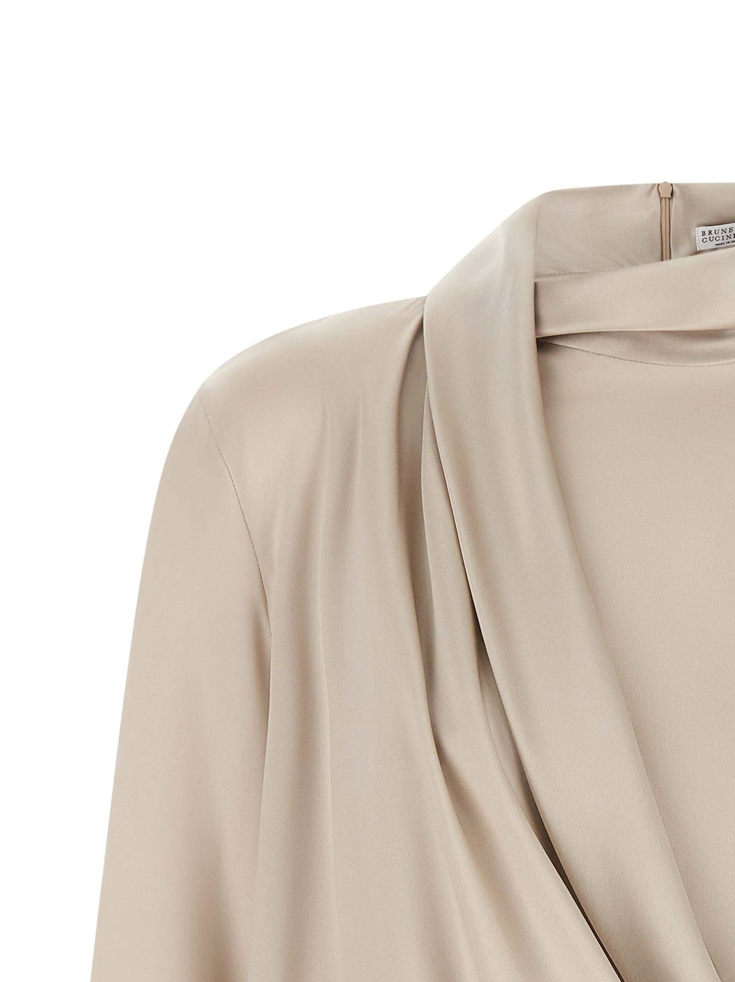 Brunello Cucinelli Asymmetric Draped Blouse