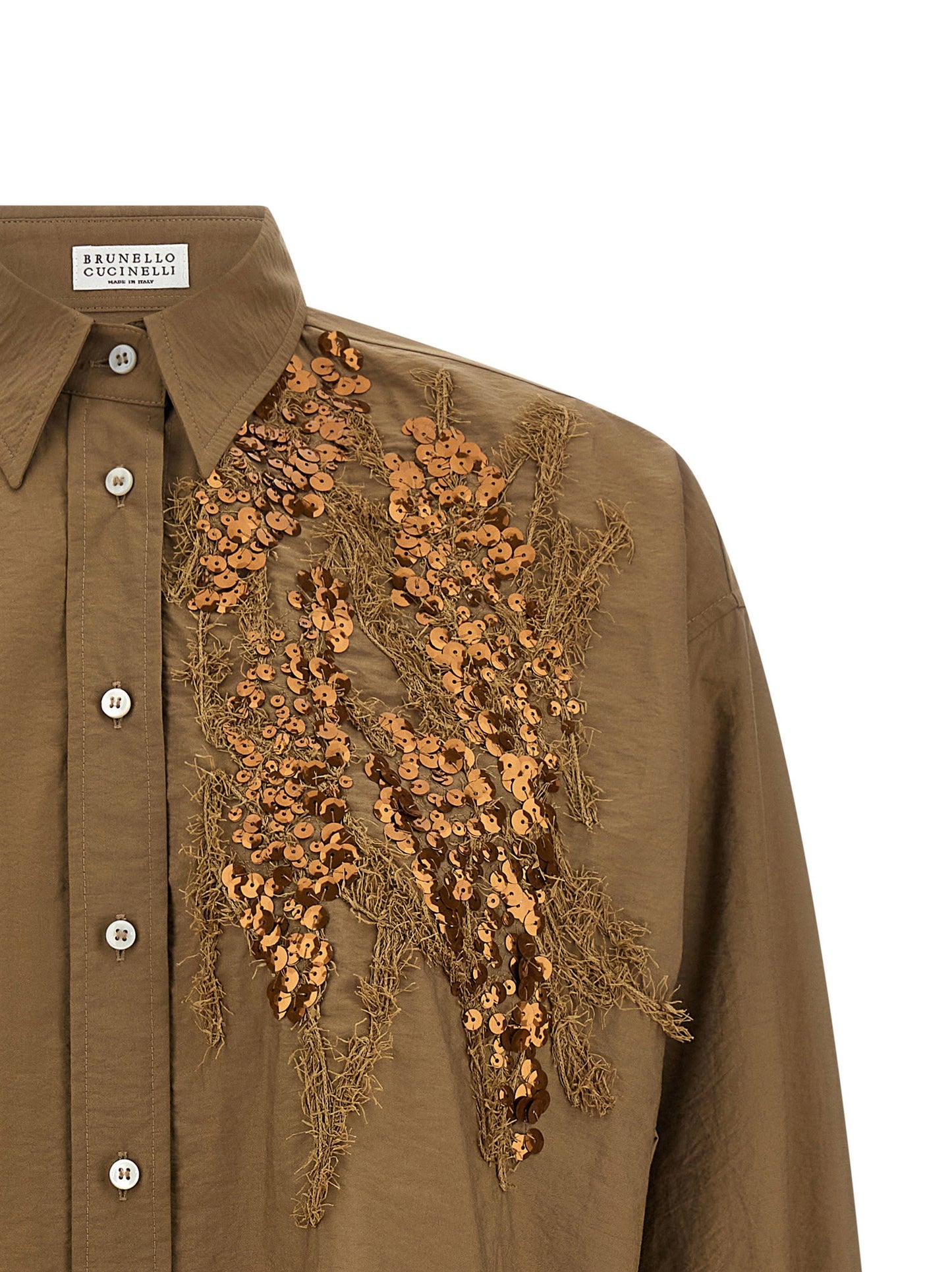 Brunello Cucinelli Dazzling Seabed Embroidery Shirt
