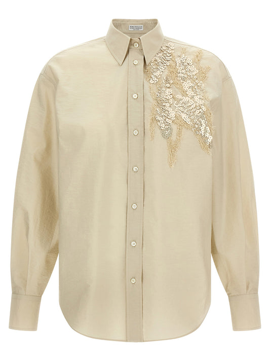 Brunello Cucinelli Sequin Embroidery Shirt