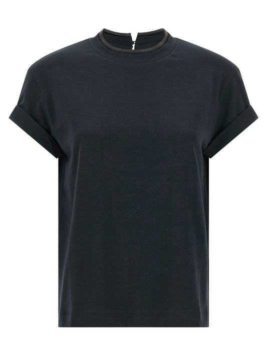 Brunello Cucinelli Shiny Collar T-shirt
