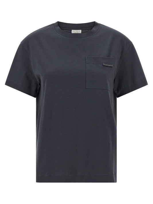 Brunello Cucinelli Shiny Tab T-shirt