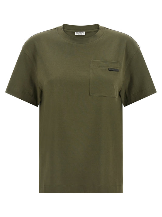 Brunello Cucinelli Shiny Tab T-shirt