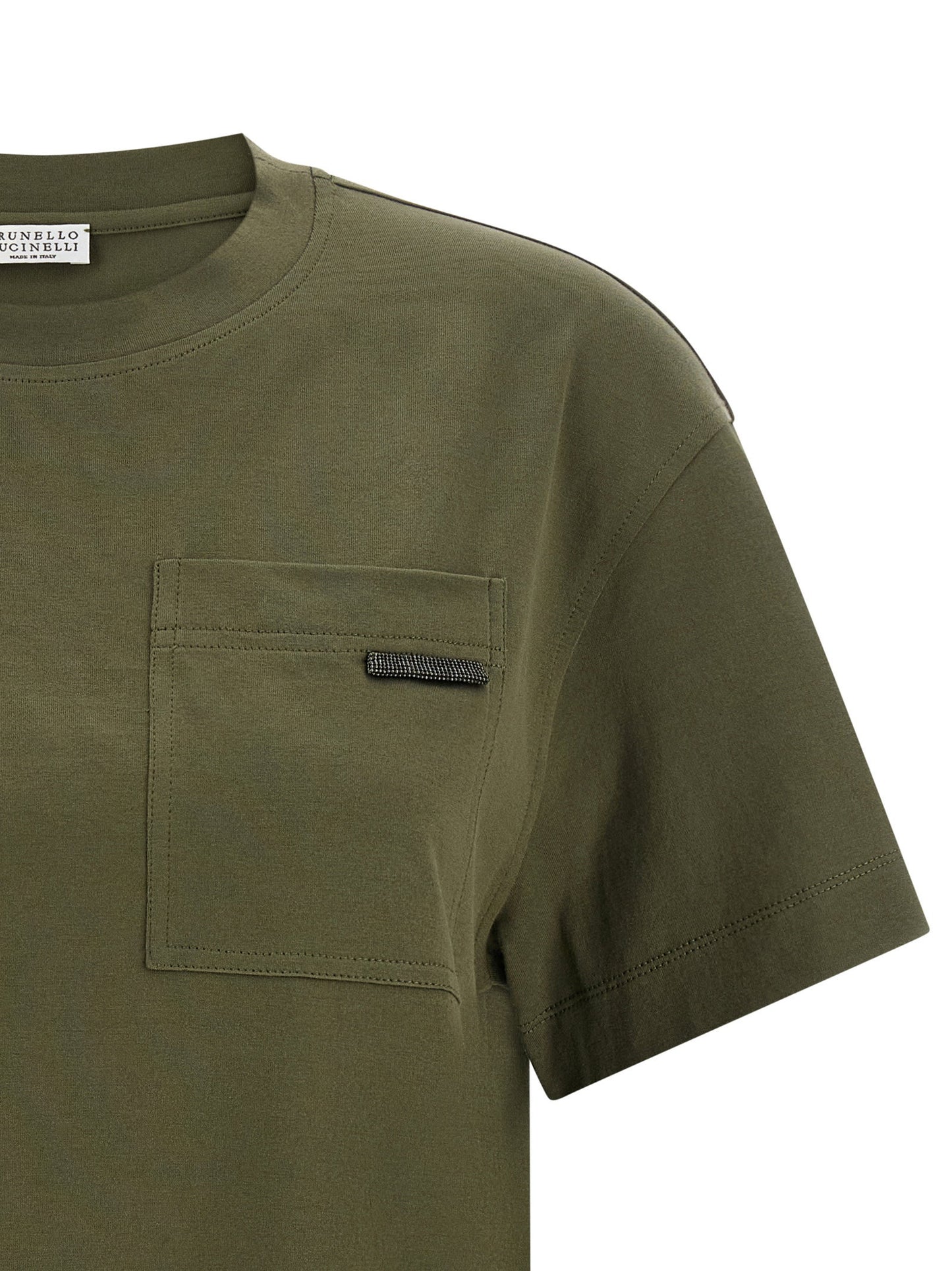 Brunello Cucinelli Shiny Tab T-shirt