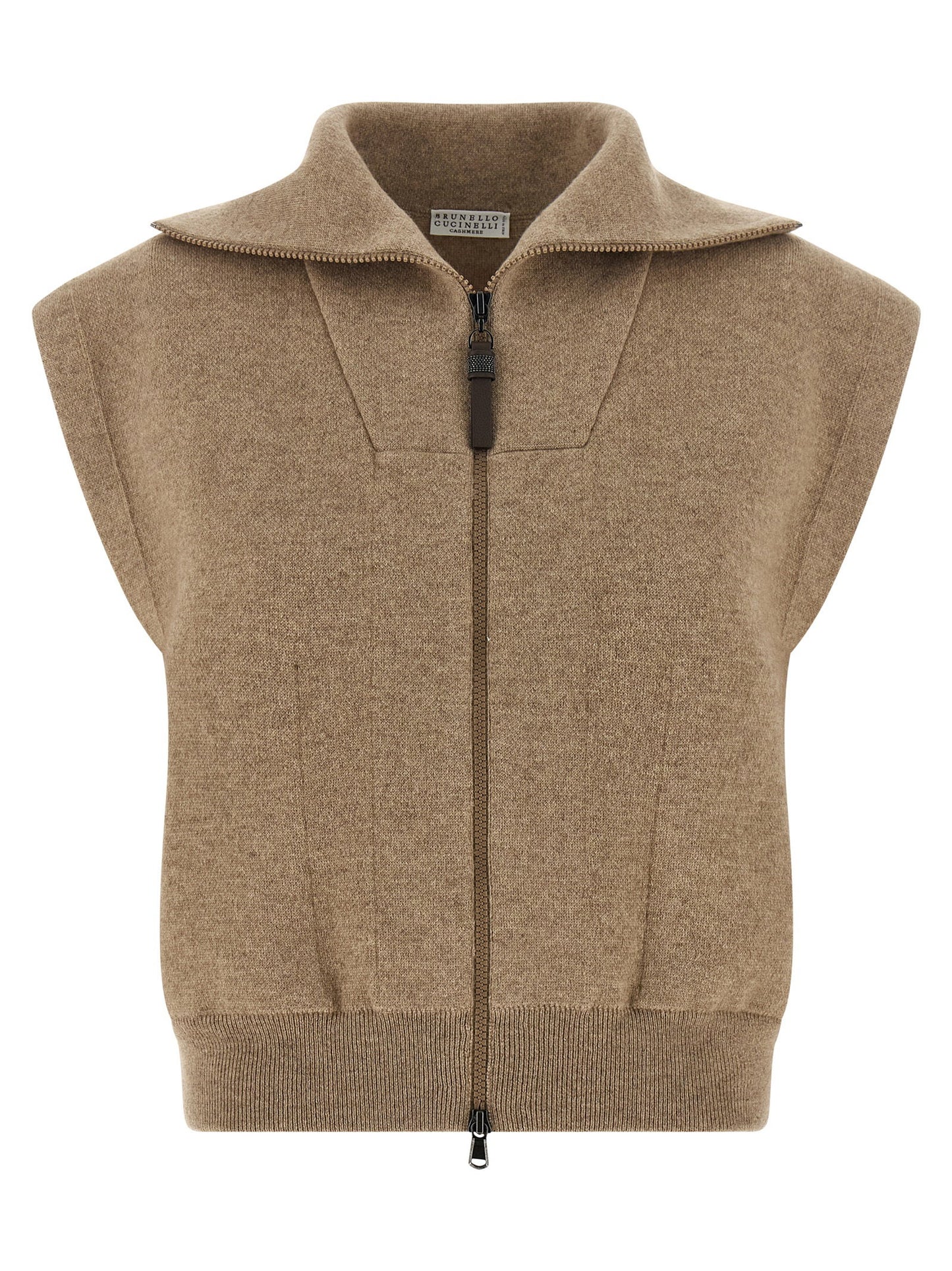Brunello Cucinelli Shiny Zipper Pull Vest