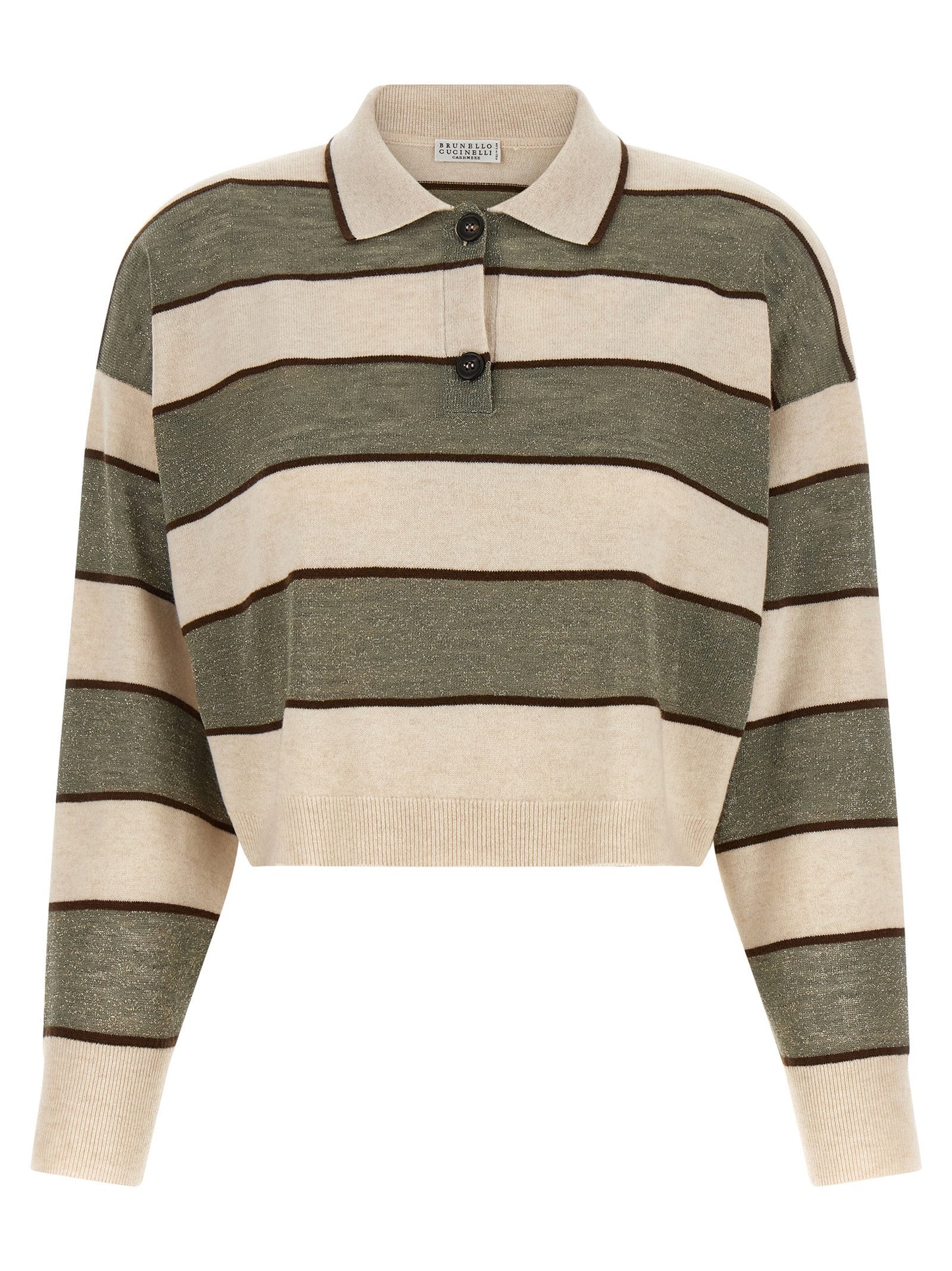 Brunello Cucinelli Sparkling Stripes Polo Shirt