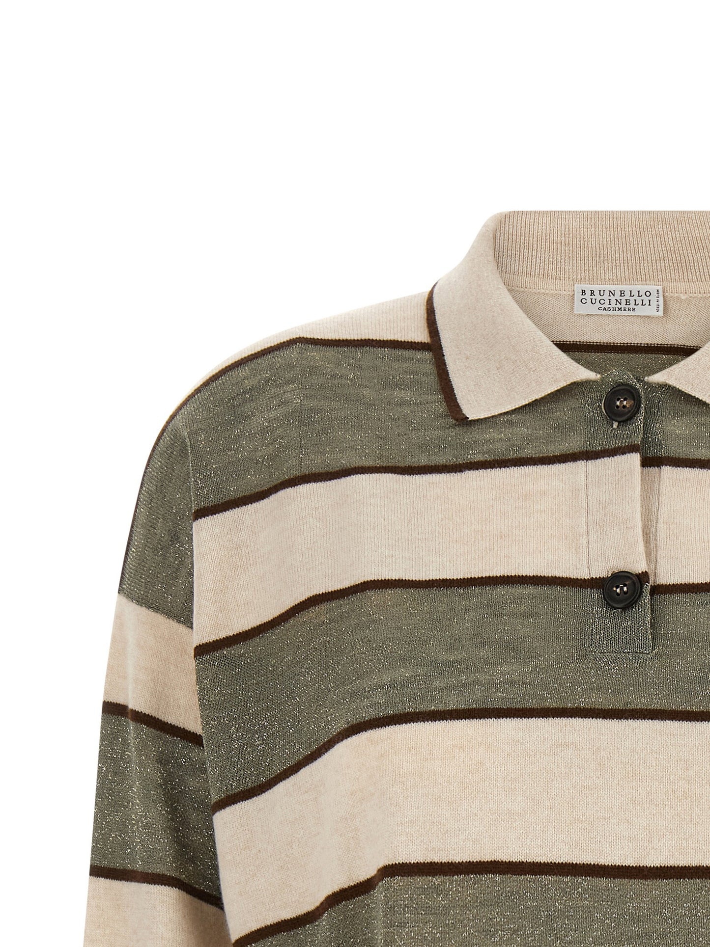 Brunello Cucinelli Sparkling Stripes Polo Shirt