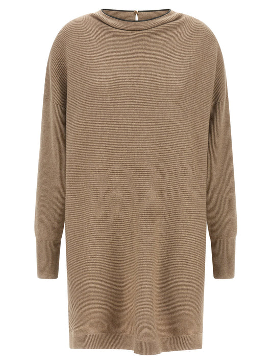 Brunello Cucinelli Precious Collar Dress
