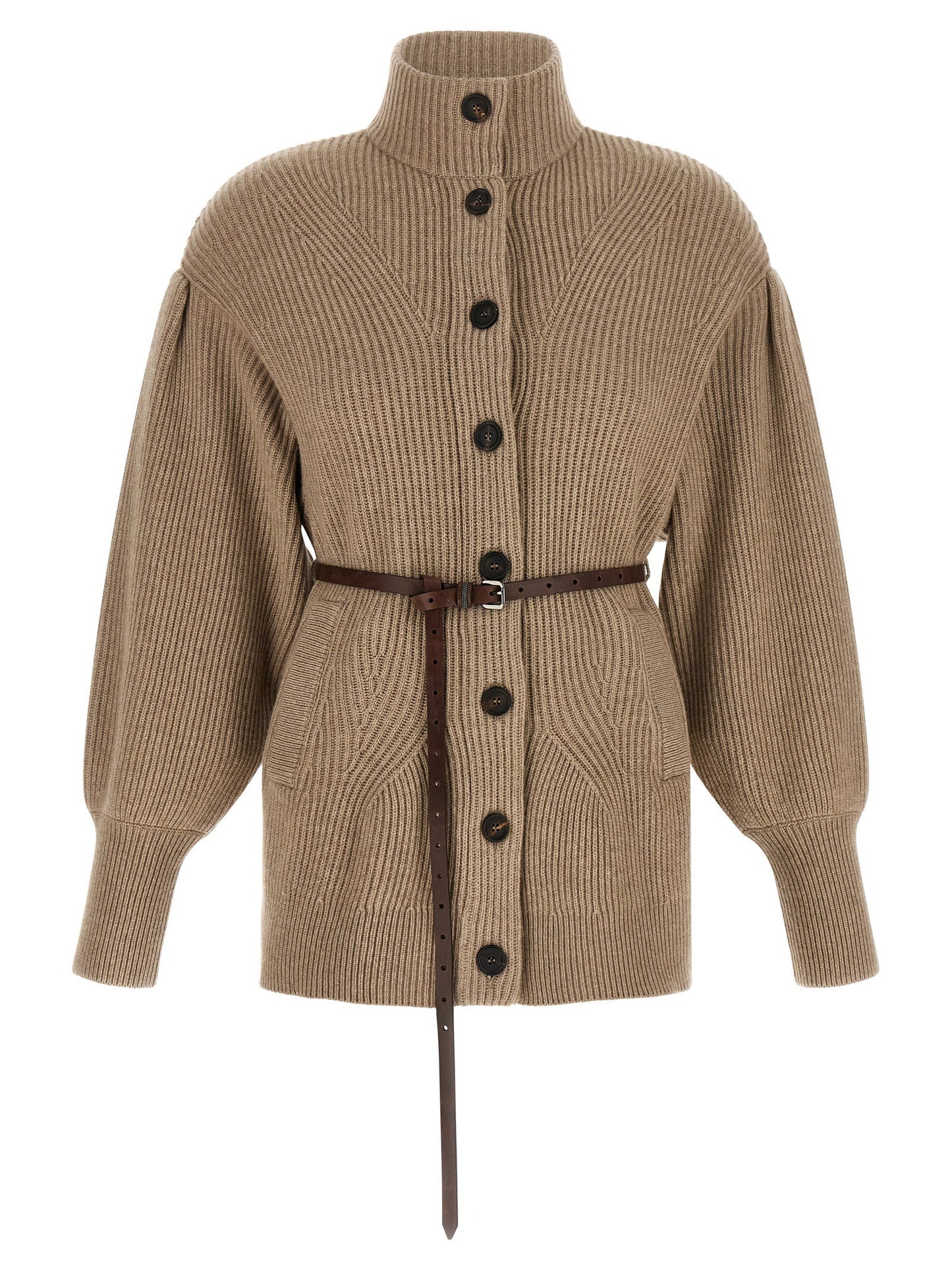 Brunello Cucinelli English Half-ribbed Cardigan