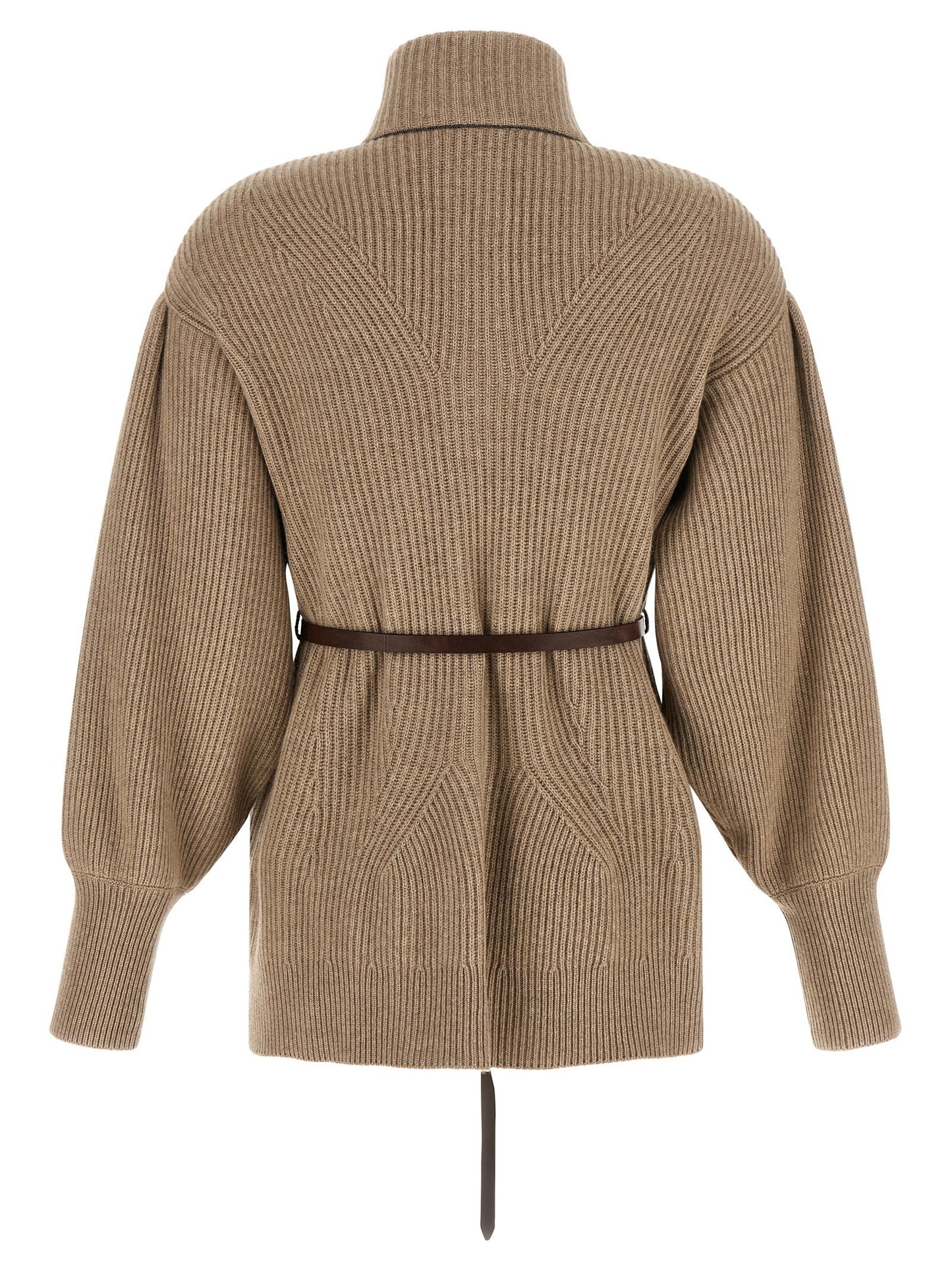 Brunello Cucinelli English Half-ribbed Cardigan