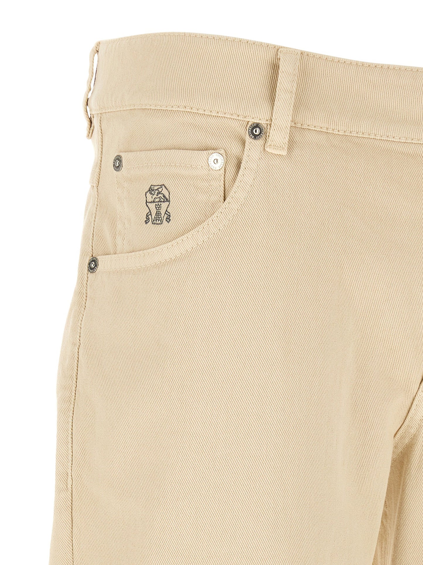 Brunello Cucinelli Logo Embroidery Jeans