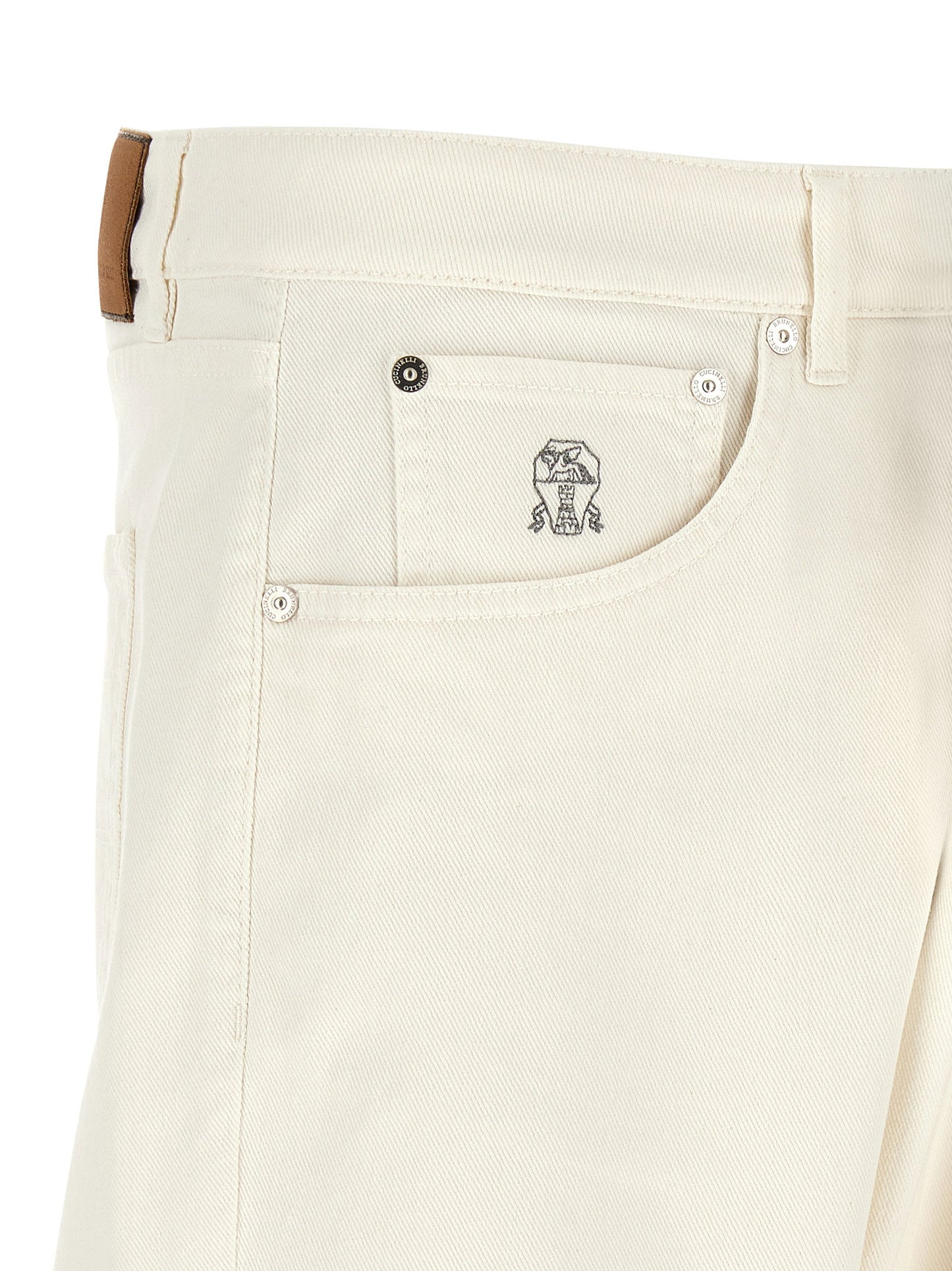 Brunello Cucinelli Logo Embroidery Jeans