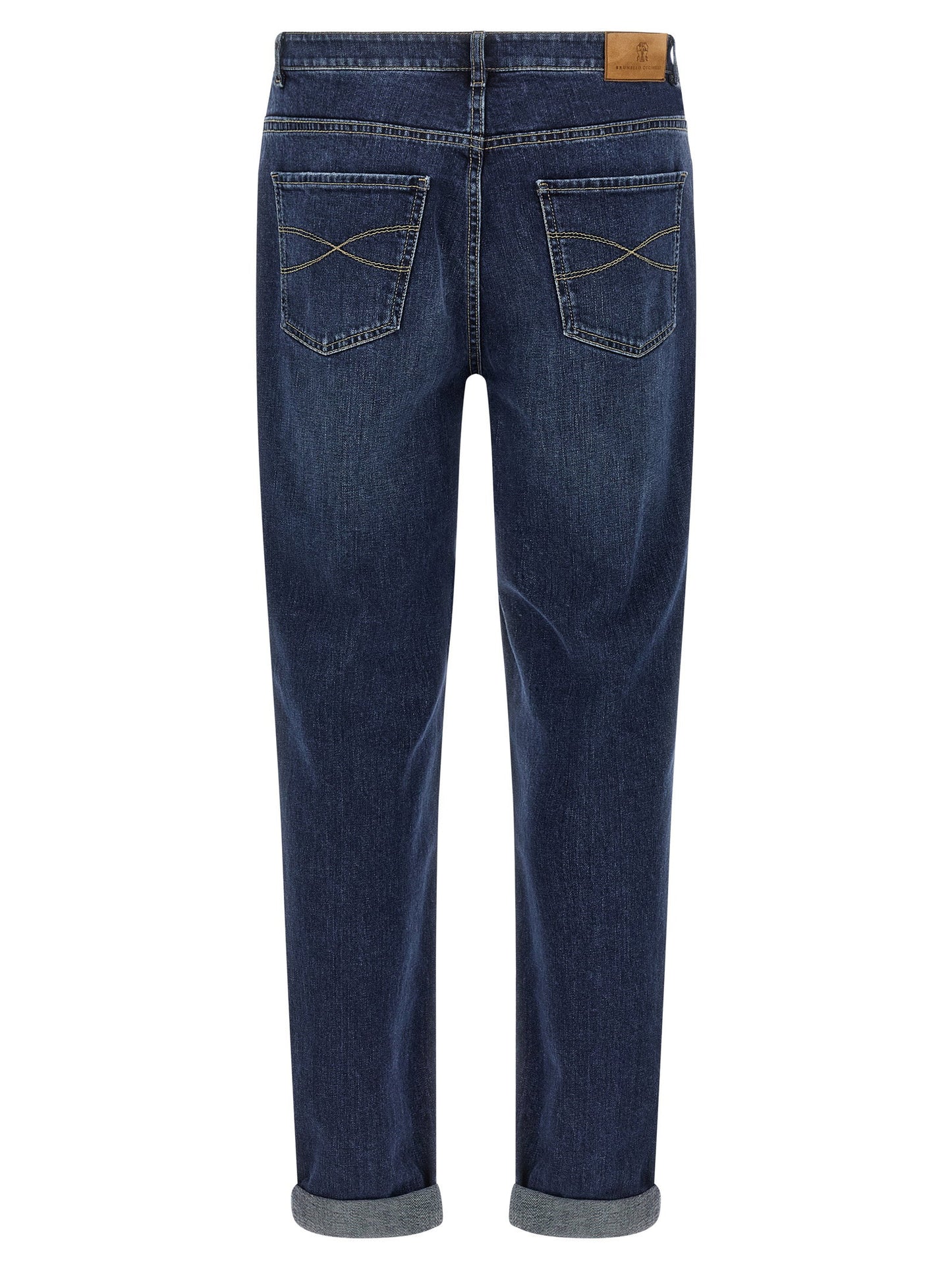 Brunello Cucinelli Logo Embroidery Stretch Jeans