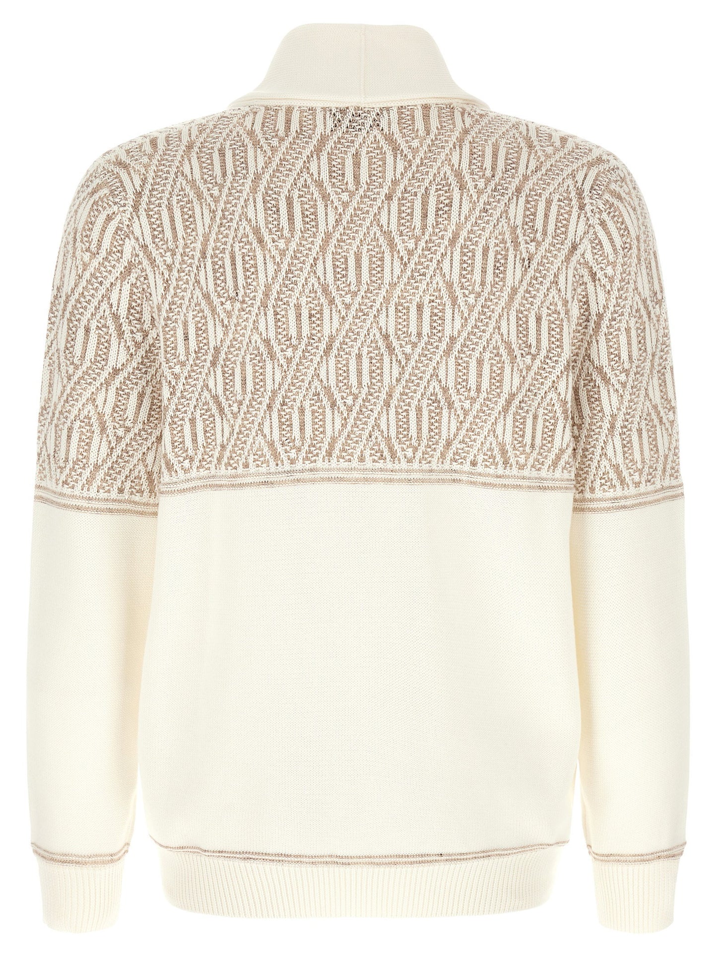 Brunello Cucinelli Braided Jacquard Shoulders Cardigan