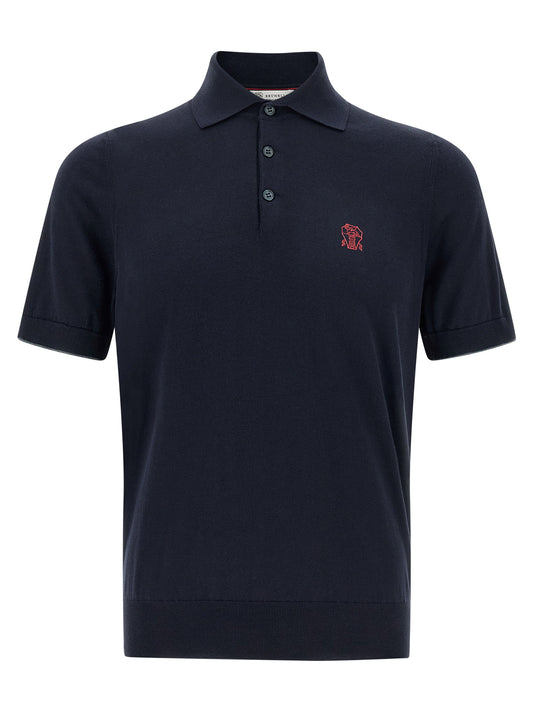 Brunello Cucinelli Logo Embroidery Polo Shirt