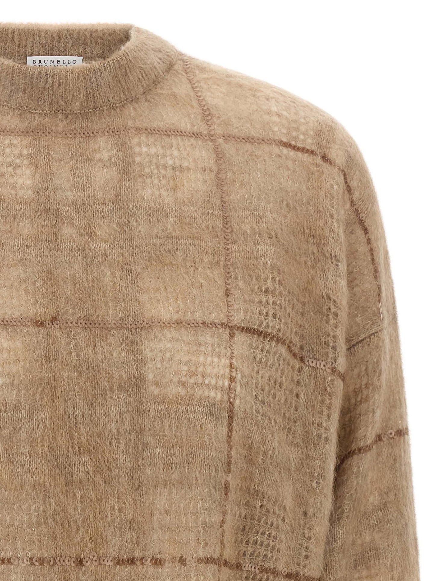 Brunello Cucinelli Sequin Check Sweater