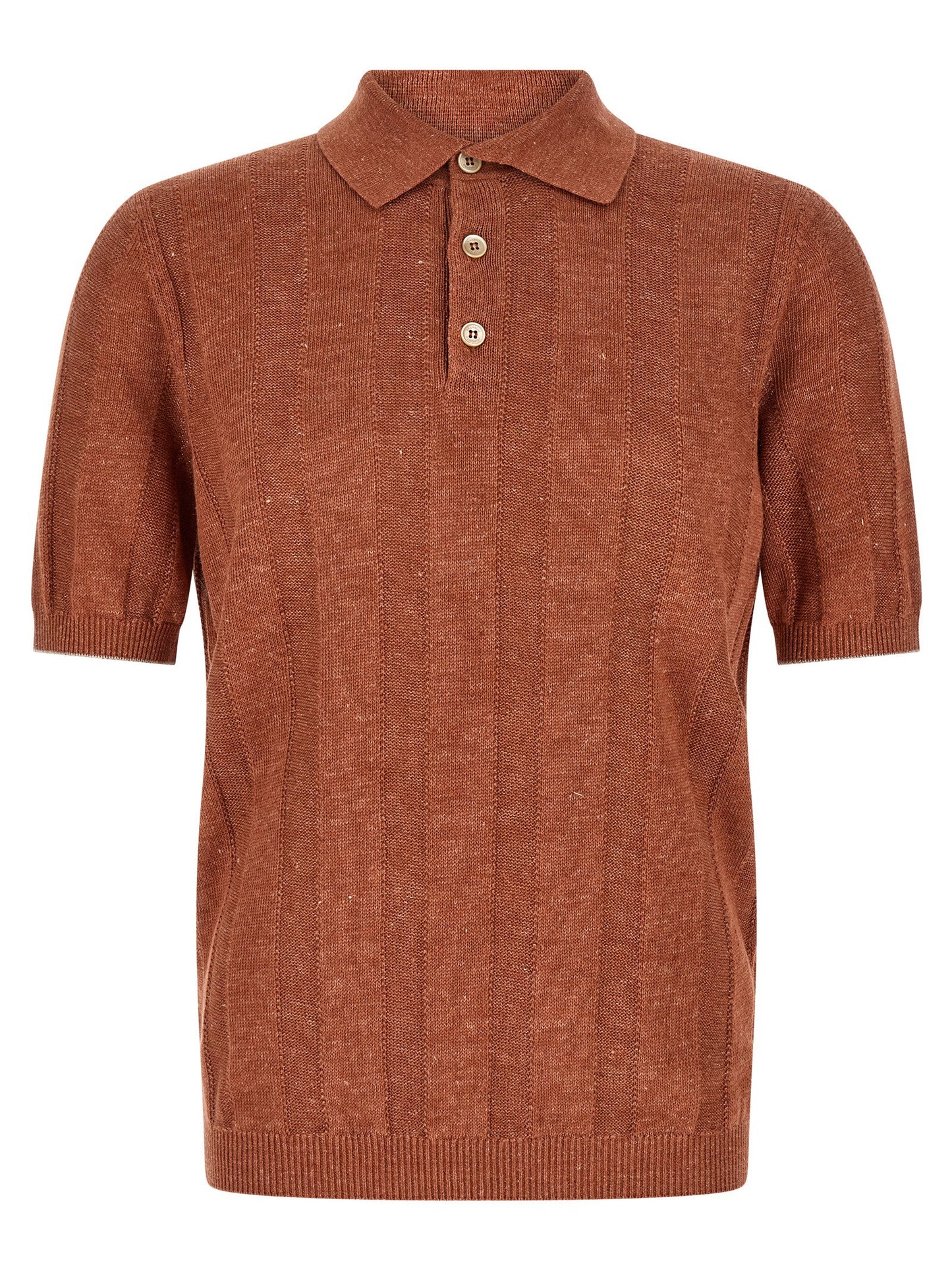 Brunello Cucinelli Wide Ribbed Polo Shirt