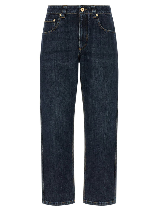 Brunello Cucinelli Shiny Bartack Jeans