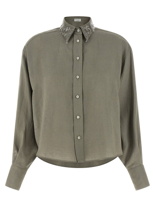 Brunello Cucinelli Sequin Collar Shirt