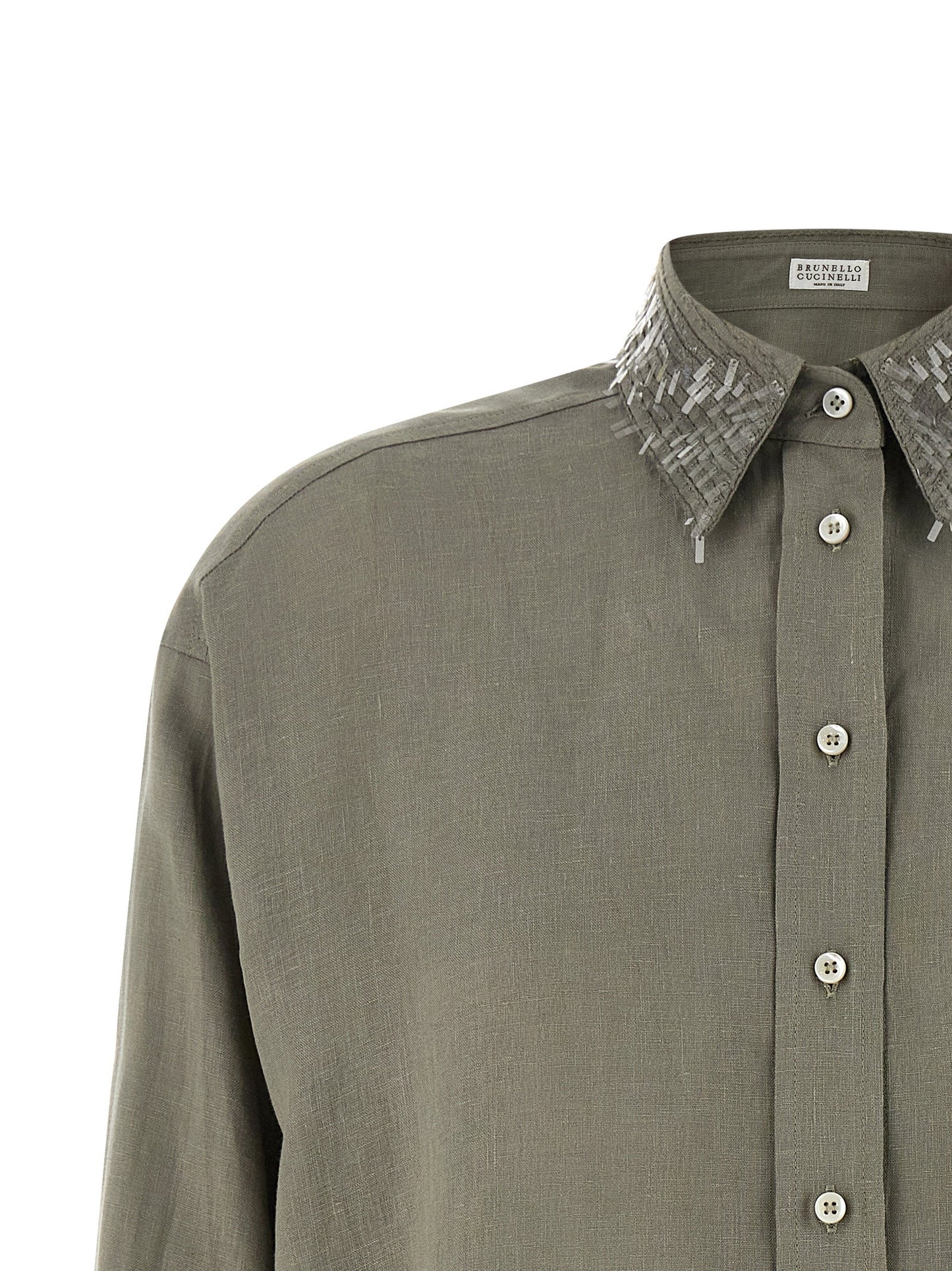 Brunello Cucinelli Sequin Collar Shirt