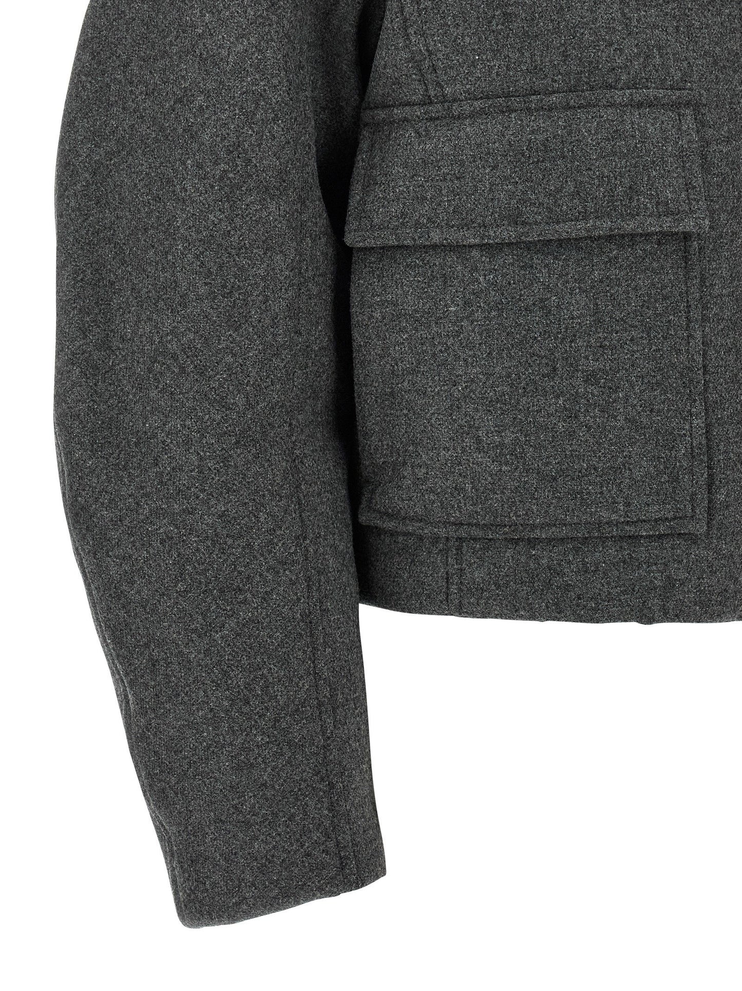 Brunello Cucinelli Shearling Collar Cropped Jacket