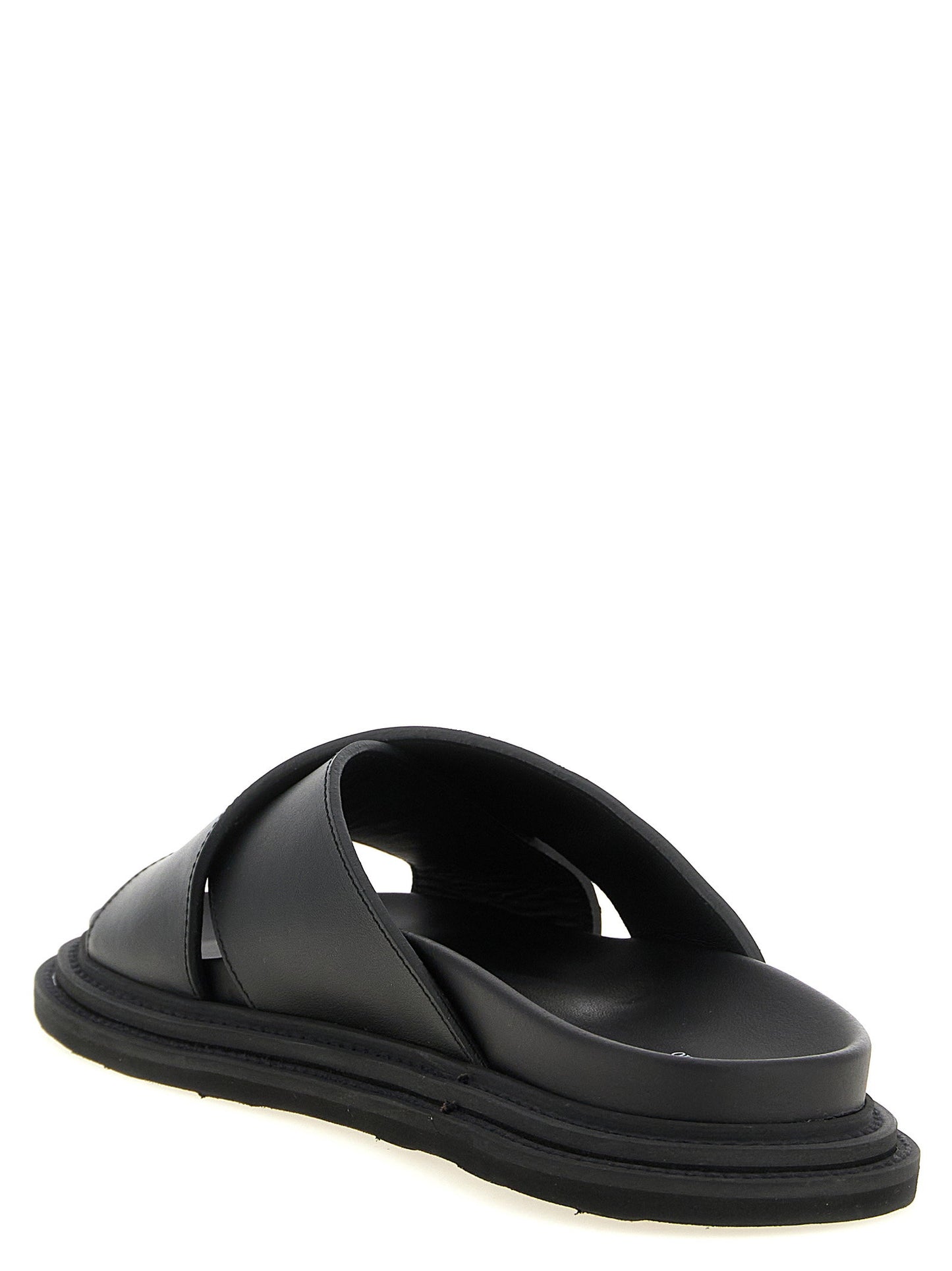 Moschino Leather Sabots With Logo