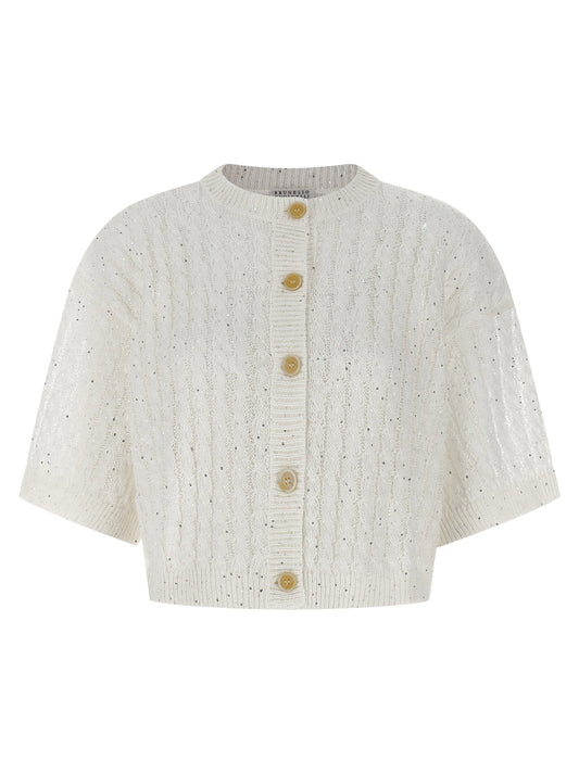 Brunello Cucinelli Dazzling Cable Cardigan