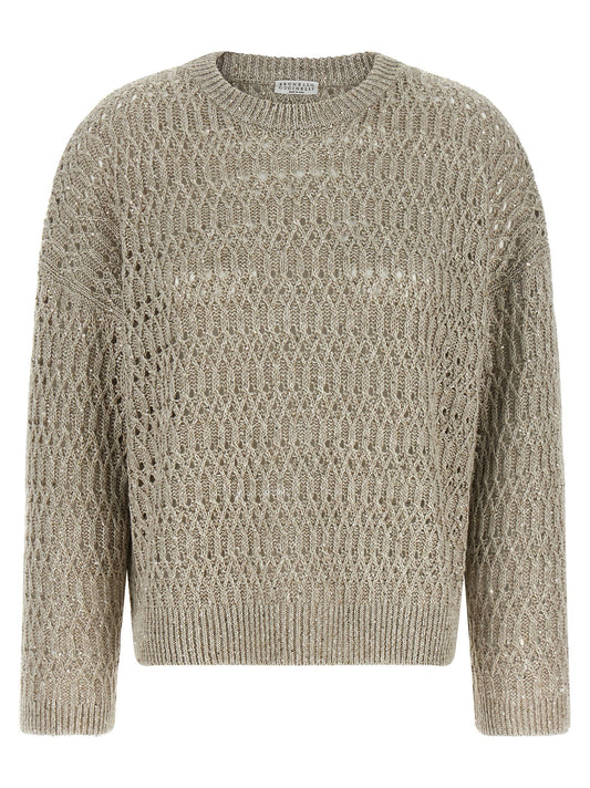 Brunello Cucinelli Dazzling Braids Sweater
