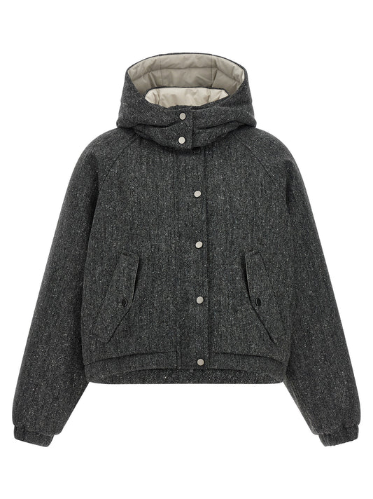 Brunello Cucinelli Shiny Zipper Pull Down Jacket