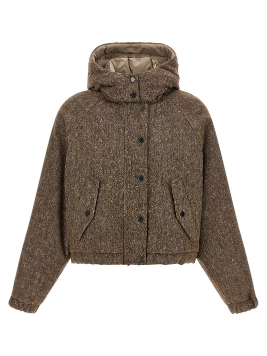 Brunello Cucinelli Donegal Tweed Down Jacket