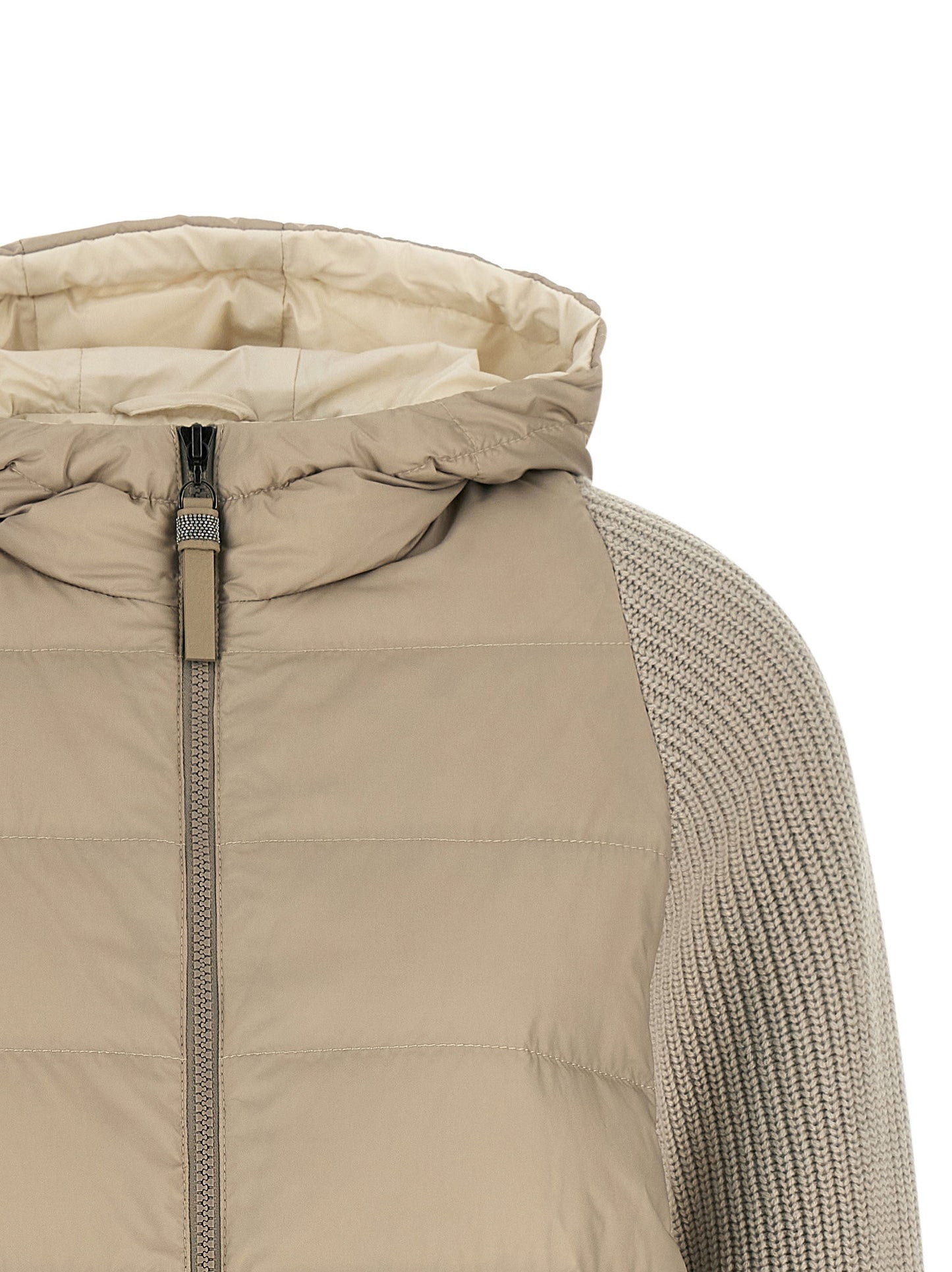 Brunello Cucinelli Shiny Zipper Pull Down Jacket