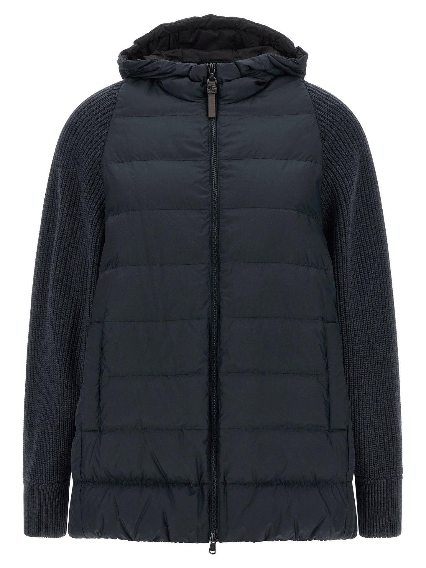 Brunello Cucinelli Shiny Zipper Pull Down Jacket