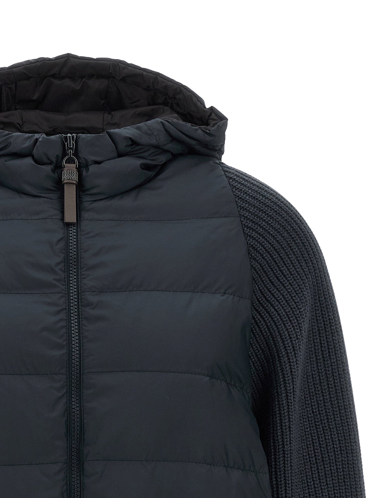 Brunello Cucinelli Shiny Zipper Pull Down Jacket