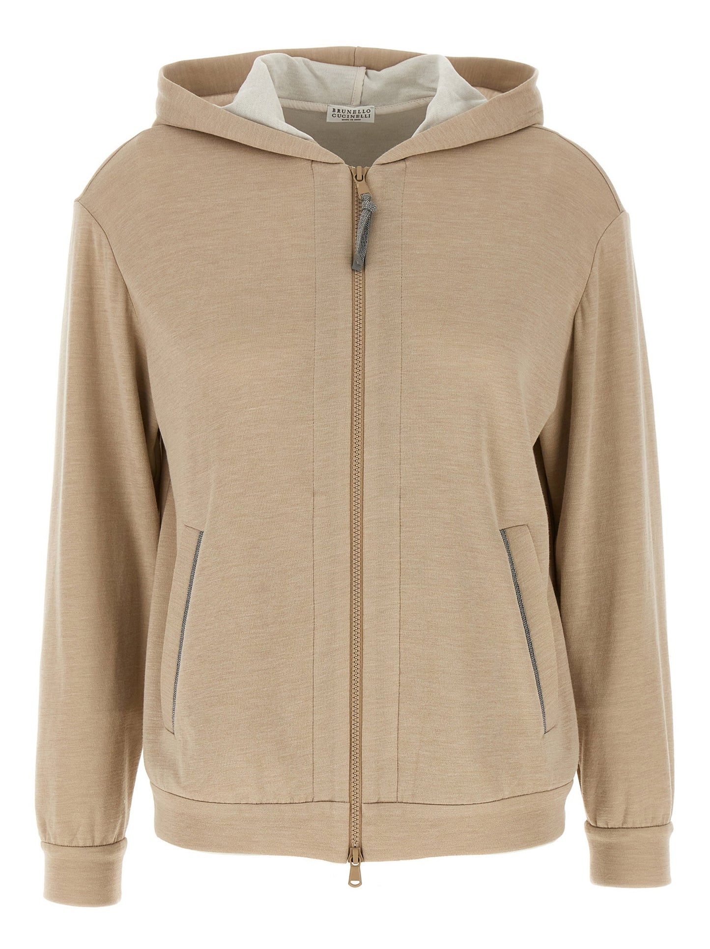 Brunello Cucinelli Precious Zipper Pull Hoodie