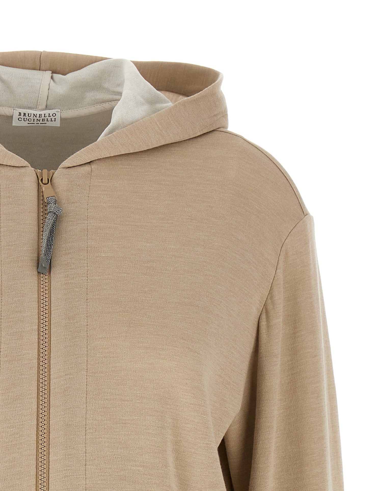Brunello Cucinelli Precious Zipper Pull Hoodie