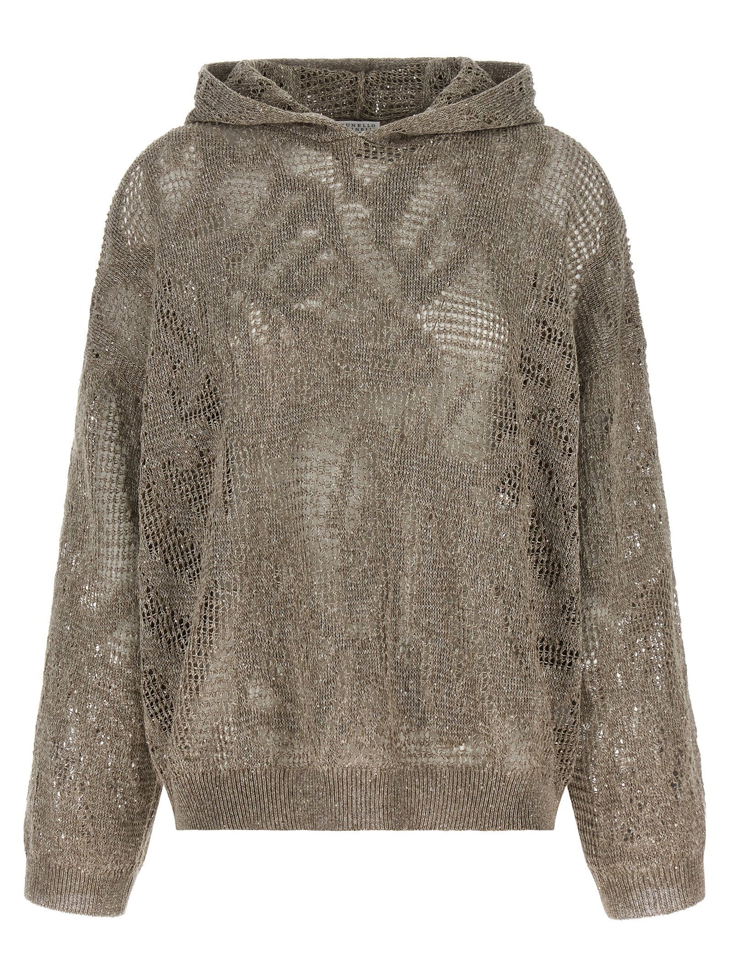 Brunello Cucinelli Openwork Hooded Sweater