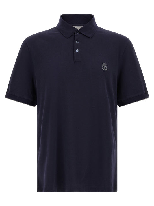 Brunello Cucinelli Logo Piqué Polo Shirt