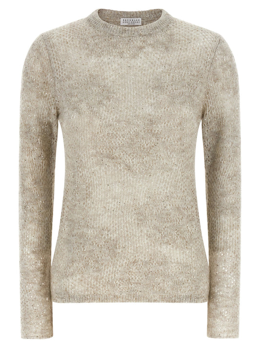 Brunello Cucinelli Flower Lace Sweater