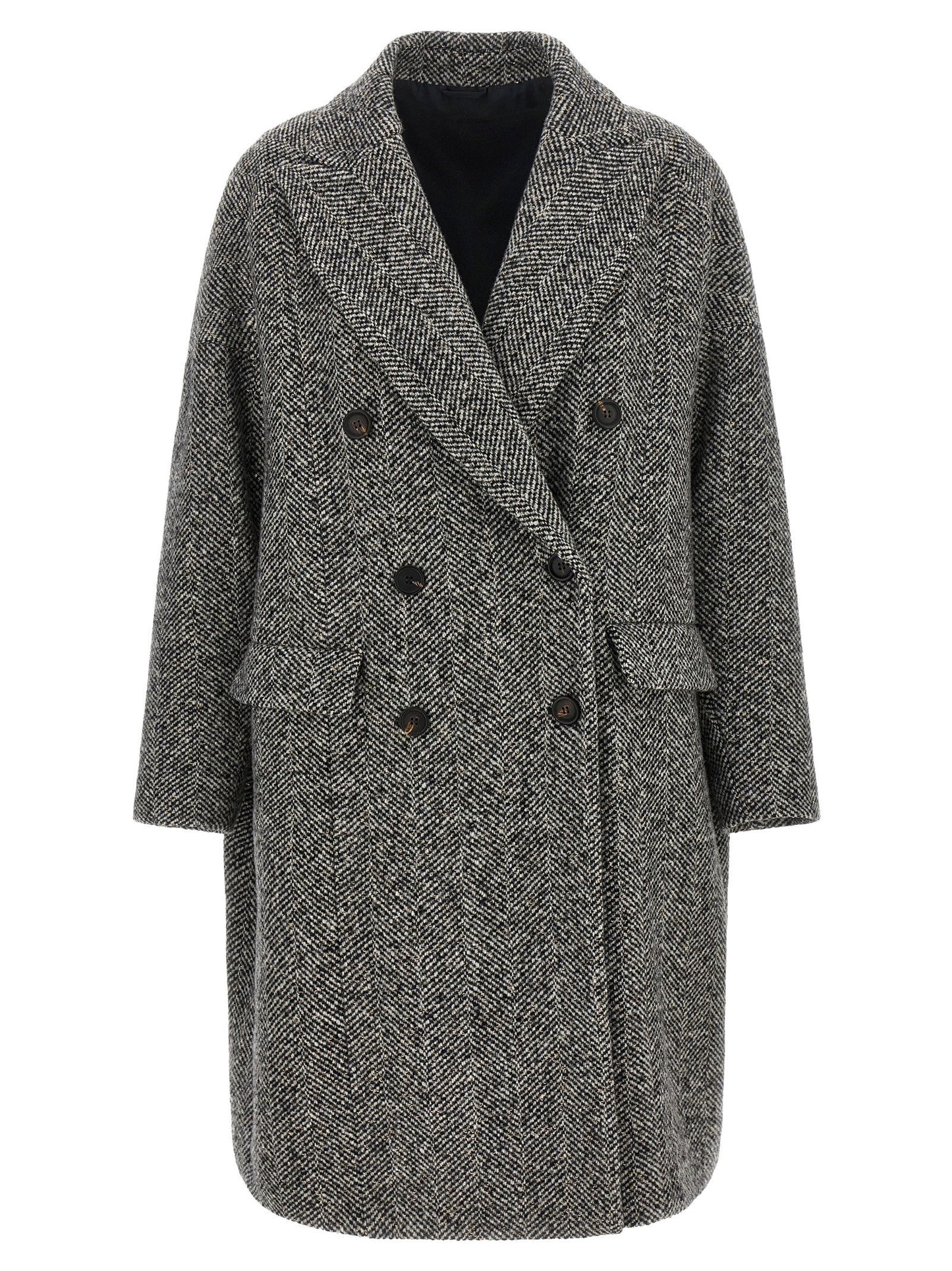 Brunello Cucinelli Dazzling Chevron Coat