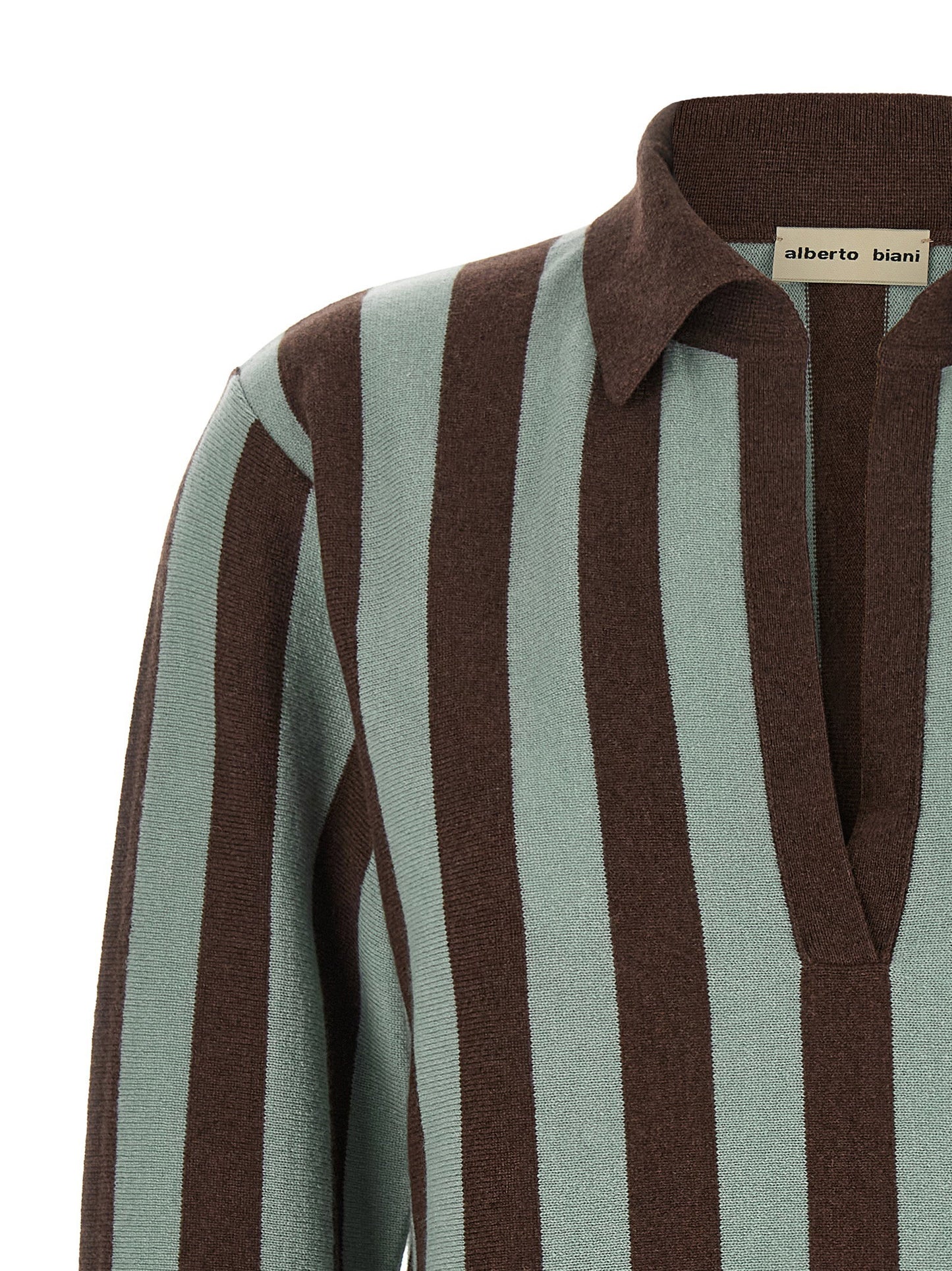 Alberto Biani Striped Knit Polo Shirt